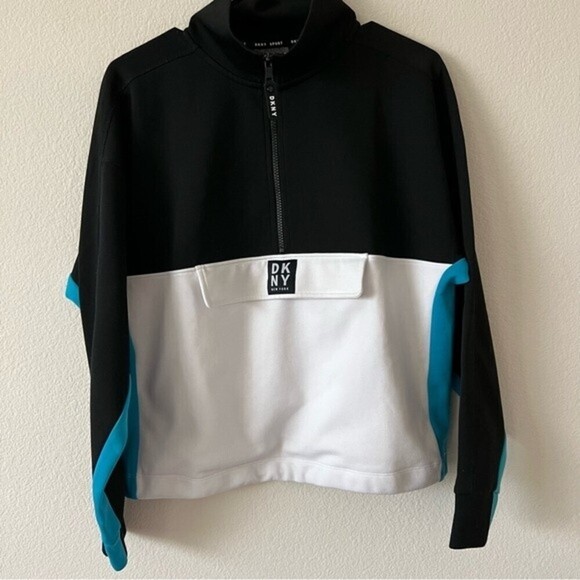 DKNY Sport Turtleneck Zip Collar Pullover Jacket SZ Small - Picture 2 of 12
